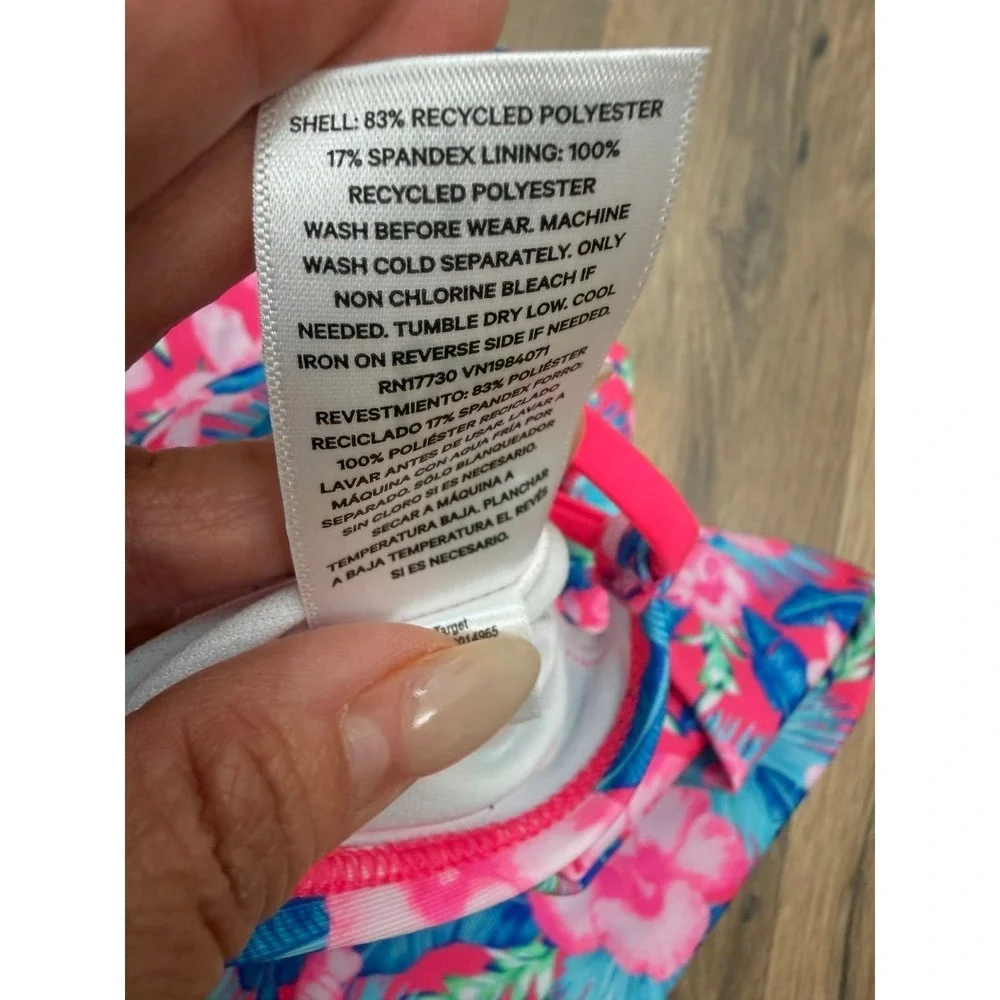 Art Class Girls Tropical Floral Rash Guard Swim‎ Crop Top UPF 50+ Size M 8 NWT